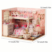 Girl Room Bedroom Decoration Home Accessories Assembly Three dimensional Puzzle Doll House Set Children Girl Toys Assembly Model Diy House