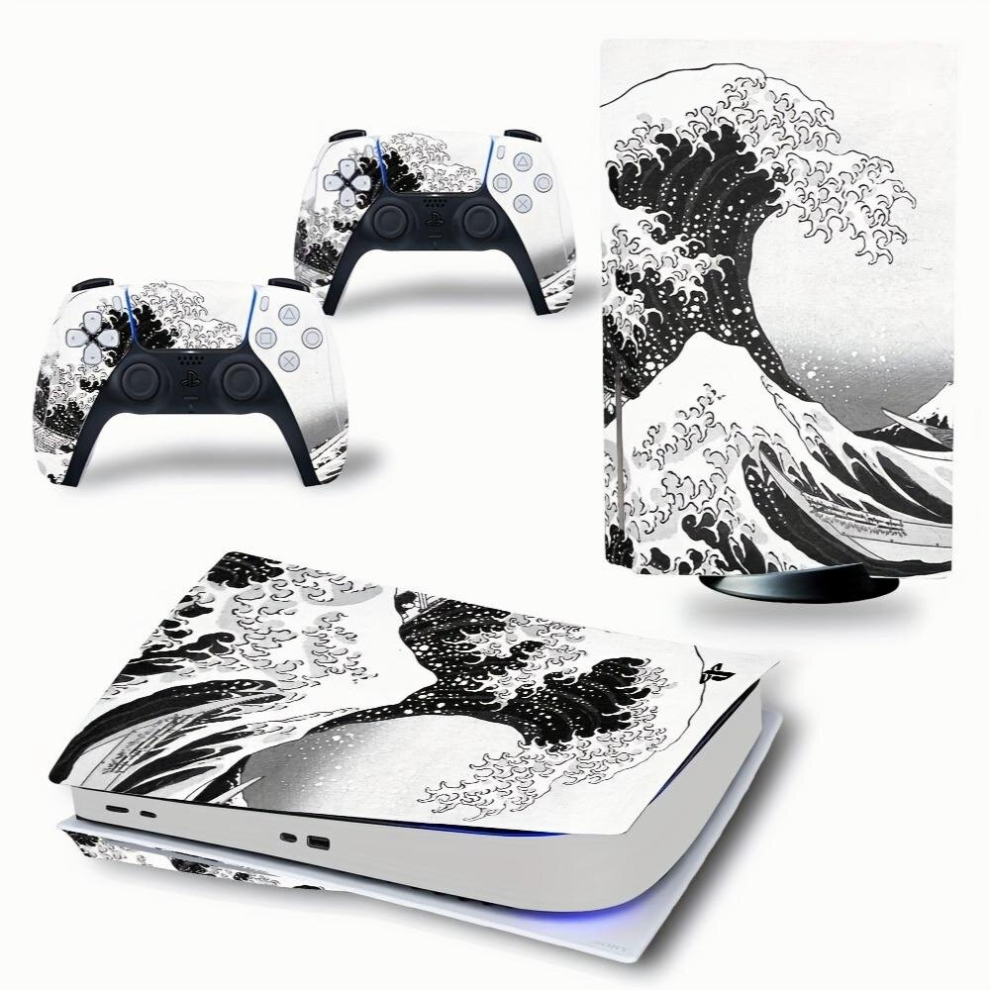 Full Console And Controller Vinyl Sticker Square Sticker Film Skin Durable Anti Scratch Bubble Sea Wave Sticker 885680080258