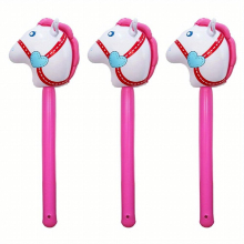 Inflatable Horse Head Stick Childrens Toy Stick Horse Head Animal Stick Three piece And Four piece Set Inflatable Childrens Toy Stick Pool Entertain