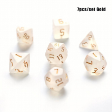 7pcs Iridescent Glitter Polyhedral Dice Set For Board Game Christmas Thanksgiving Years Gift