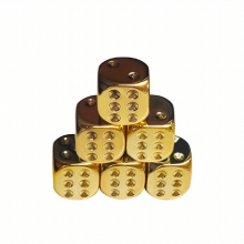 10pcs Golden And Silvery Plated Rounded Acrylic Dices Entertainment Venue Dices For Bar And KTV