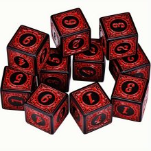 10pcs set 16mm 6 Sided Square Edged Corner Numbers Acrylic Dices For Playing Table Board Games