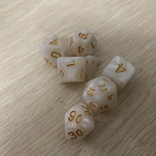 7PCS Random Polyhedral Dice Digital Dice With Pearlized Effect Dice Set 1
