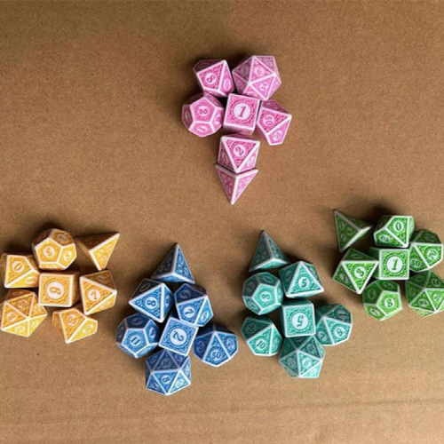 7pcs set Complex Patterns Polyhedral Dice Set Board Games Accessories 2