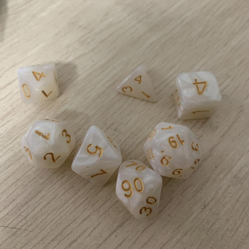 7PCS Random Polyhedral Dice Digital Dice With Pearlized Effect Dice Set 2