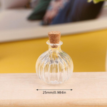 1pc 1 12 Dollhouse Glass Bottle Cork Cover Jar Vials Doll House Decor