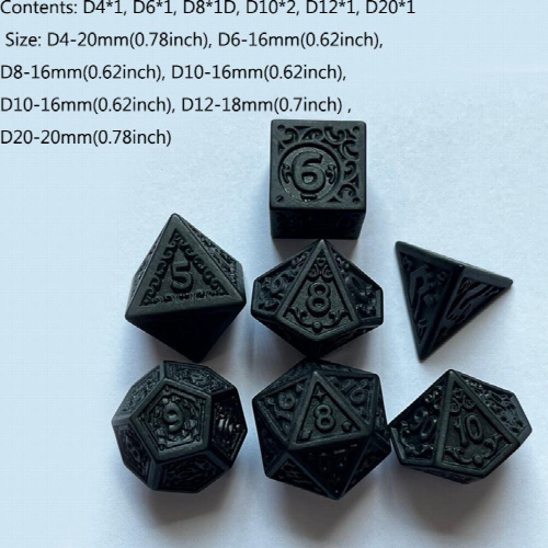 7pcs set Vintage Number Pattern Dice Set 1
