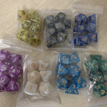 7PCS Random Polyhedral Dice Digital Dice With Pearlized Effect Dice Set