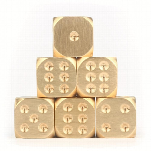 6 Sided Game Brass Dice Pure Copper Dice Bar Supplies Game Tool 1