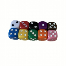 10pcs 10 Colors Solid Acrylic 6 Sided Dice Set For Family Games Christmas Thanksgiving Gift