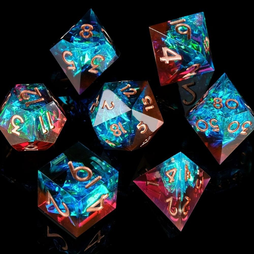 7pcs Sharp Edge Resin Polyhedral Dices For Role Playing Board Games Christmas Gift 1