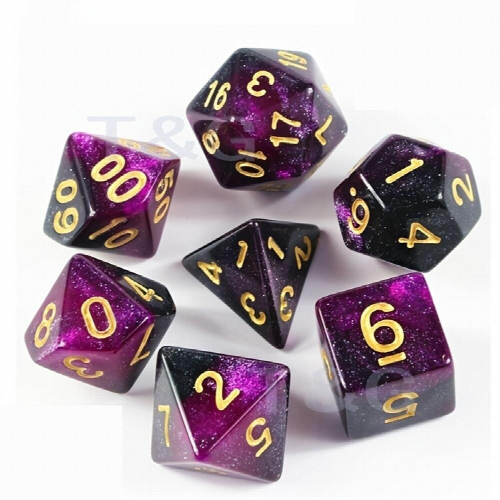 7pcs set Starry Sky Two Polyhedral Dice Board Game Dice Set 1
