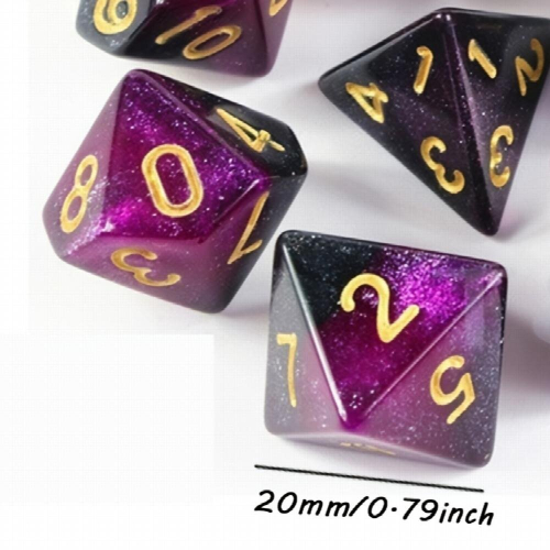 7pcs set Starry Sky Two Polyhedral Dice Board Game Dice Set 2