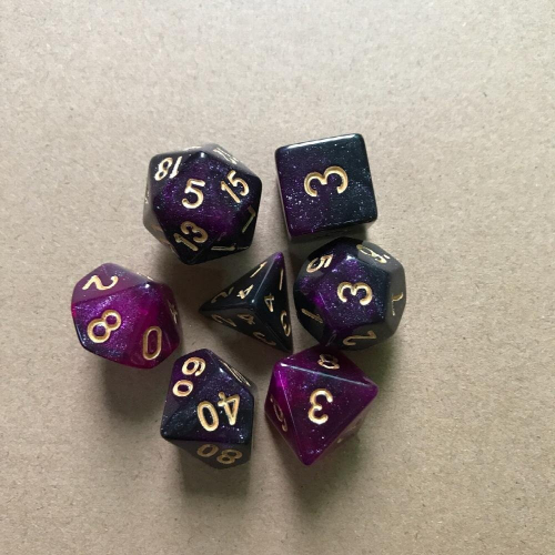 7pcs set Starry Sky Two Polyhedral Dice Board Game Dice Set