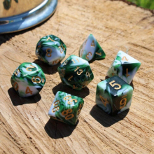 7pcs Set Marbled Mint Dice Table Games RPG Dice Set For Party