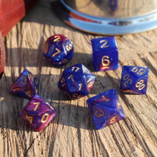 7pcs Set Dark And Purple Starry Sky Dice Table Games RPG Dice Set For Party