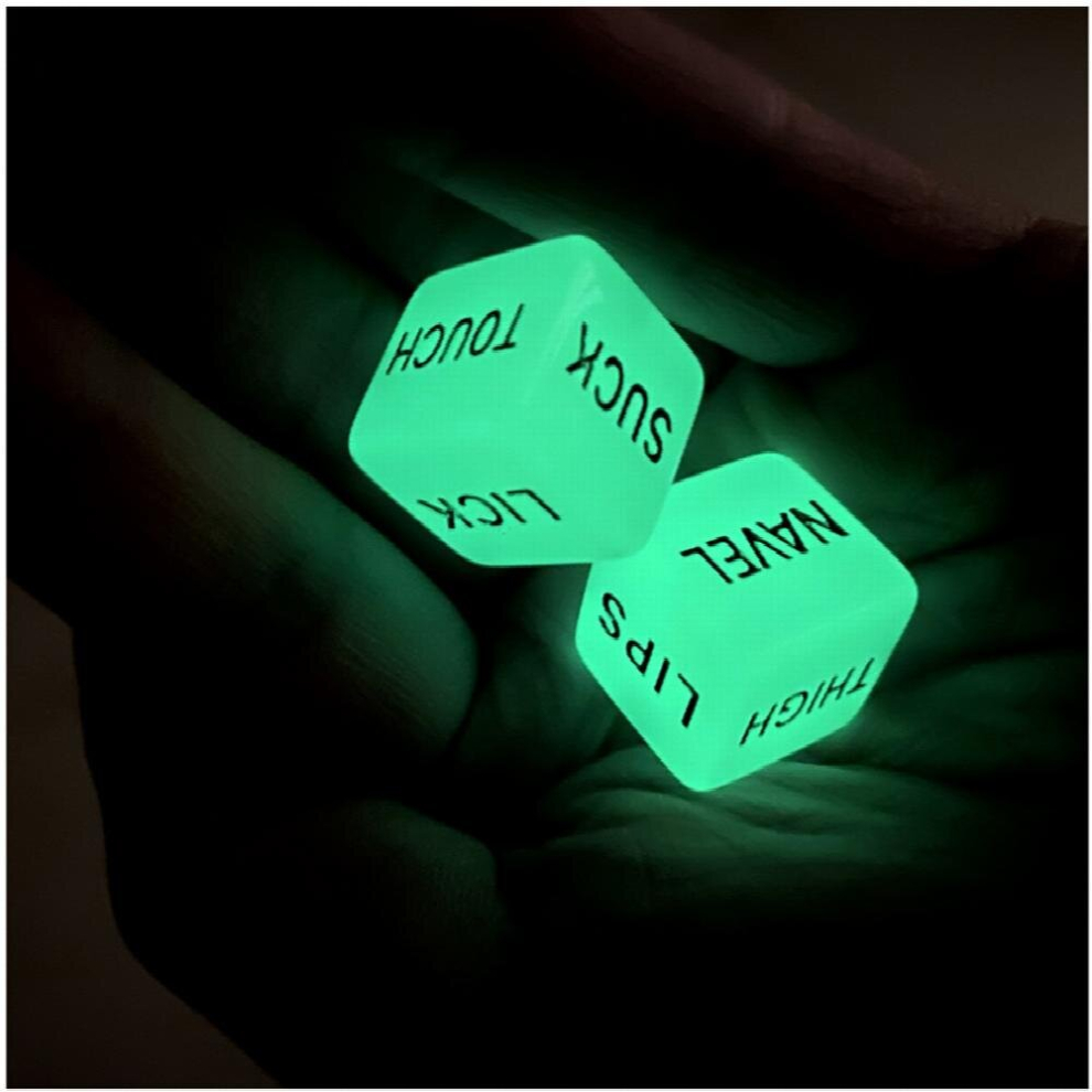 2pcs Glow in the dark Sexy Dices With English Characters Christmas Thanksgiving Years Gift