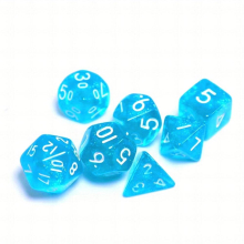 Mini Dice Game Dice Acrylic Sided Monochrome Style Quicksand Set Of 7 For Role Play Large Tabletop Game Dice