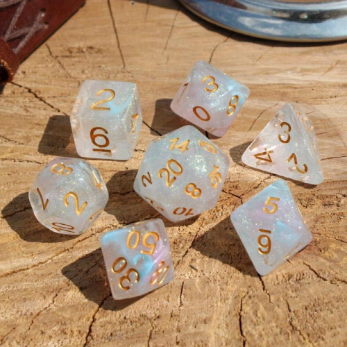 Pearlescent Polyhedral Dice Set For Table Games Christmas Thanksgiving Years Gift