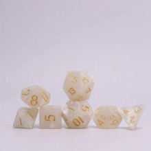 7 Piece Monochrome Pearlescent Dice Set Perfect for Role Play and Large Tabletop Games
