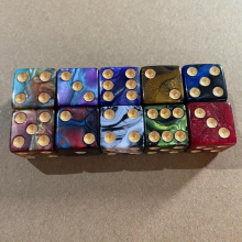 6 sided Dice Set 16MM Two Square corner Big Hole Dot Dice Set Starry Sky Mixed Acrylic 10pcs 50pcs 10 Colors Comes With A Velvet Bag