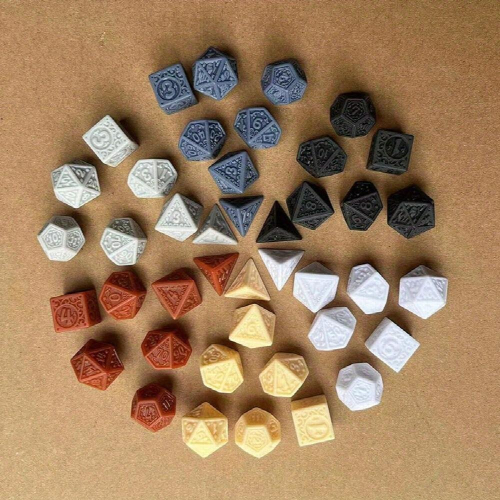 7pcs Set Vintage Number Pattern Polyhedral Dice Set Suitable For Board Game 1