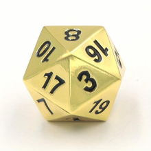 1pc 20 Side Metal Dice Golden Polyhedral Dice Role Playing Bar Party Board Game Creative Small Gift Holiday Accessories