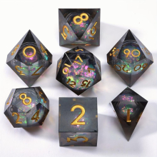 7pcs Sharp Edge Dice Set For Role playing Board Game Halloween Decoration And Thanksgiving Christmas Gift