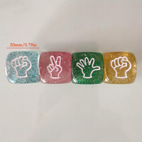 4pcs 20mm Transparent Glitter Guessing Dice Set Game Dice 1