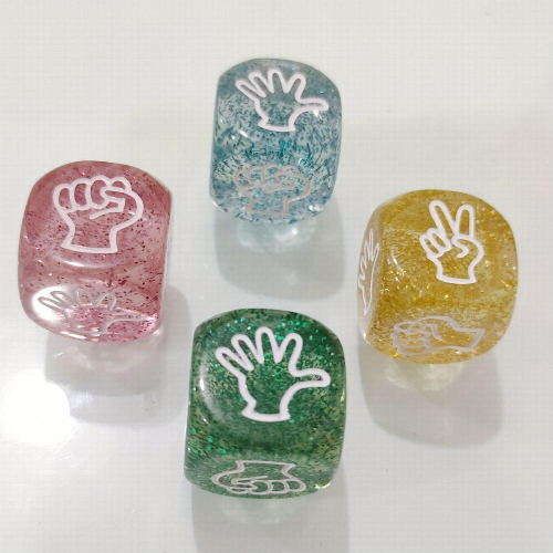 4pcs 20mm Transparent Glitter Guessing Dice Set Game Dice 2