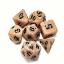 7pcs Antique Brown And Polyhedral Dice For Board Games