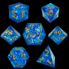 Resin Colorful Striped Dice Set Of 7 Sharp Dice Gaming Accessories Polyhedron Crafting Board Game Runners Dice Set