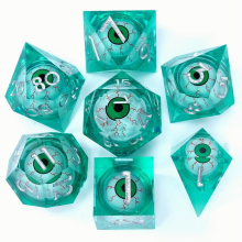 7pcs Floating Eyeball Polyhedral Sharp Edge Dice Set For Role playing Game Halloween And Christmas Thanksgiving Gift