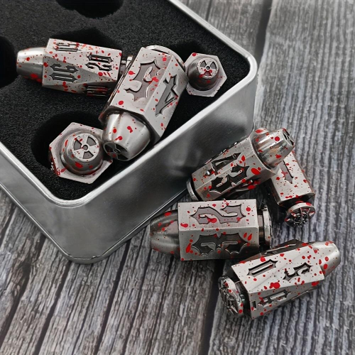 Metal Solid Mechanical Style Polyhedron Dice For Roleplaying Tabletop Game Birthday Gift 2