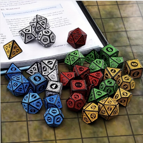 Complex Antique Pattern faceted Number Board Game Collection Game Dice 2
