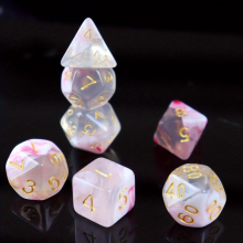 Upgrade Your Tabletop Gaming Experience with this Transparent Tricolor Flower Dice Set