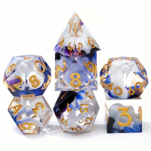 7pcs Polyhedral Sharp Edge Dice Set For Cosplay Board Game Halloween And Christmas Thanksgiving Birthday Gift Activity Party Supplies