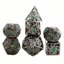 7pcs Hollow Metal Polyhedral Dices For Cosplay Game Christmas And Thanksgiving Gift