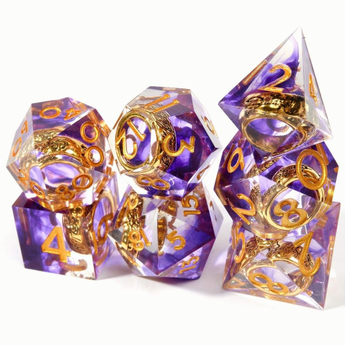 7pcs Sharp Edge Polyhedral Dices For Cosplay Board Game Christmas Gift 1
