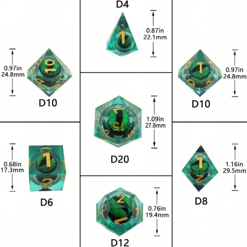7pcs Resin Dice Set Polyhedral Sharp Edge Role Playing Game Dices For Large Board Game 2