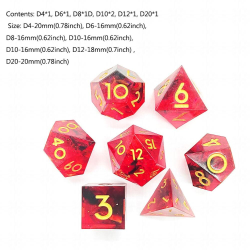 7pcs Pointed Corner Resin Polyhedral Dice Set suitable For Board Game 2