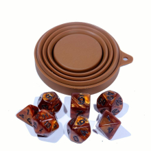 Coffee Polyhedral Dice Set With Foldable Cup Perfect For Table Games And Collecting Gift For Christmas And Birthday