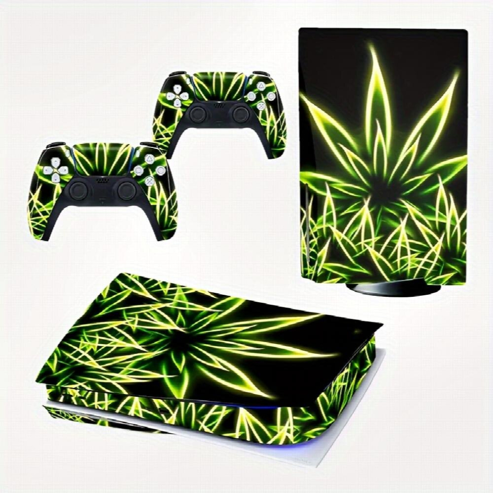 Full Console And Controller Vinyl Sticker Skin Durable Anti Scratch And Bubble Sticker Leaf 885680094781