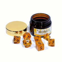 Honey Themed Polyhedral Dice Set With Bottle For Tabletop Games Christmas Thanksgiving Gift