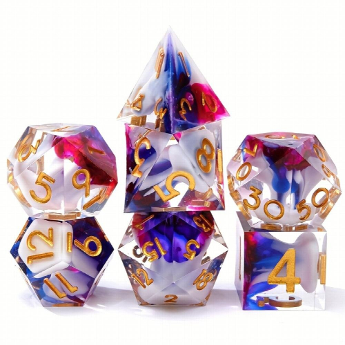 7pcs Sharp Edge Polyhedral Dice Set For Cosplay Board Game Christmas Thanksgiving Years Gift