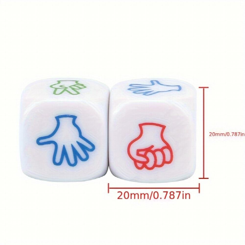 2pcs Acrylic Rock paper scissors Dices For Party Entertainment Interactive Dices 2