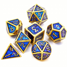 7pcs set Metal Dice Set Polyhedral Dice For Role playing Board Games Tabletop Game Props Halloween Decorations And Christmas Holiday Party Supplies