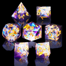 Resin Dice Set 7pcs Polyhedron Dice Set D20 Faced Sharp Edge Right Angle Dice Perfect For Role Playing Board Tabletop Games Digital Teaching For Holid