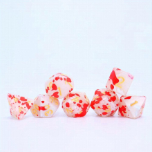 Unleash Your Inner Warrior With A 7 piece set Of Blood stained Pearlescent Red And Polyhedral Dice Sets Perfect For Large Tabletop Role playing Dice G