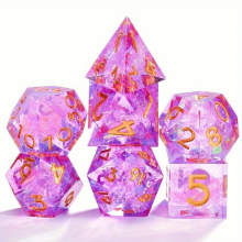 7pcs Resin Sharp edged Polyhedron Dice Set Suitable For Role playing Board Game Halloween Christmas Thanksgiving Gift